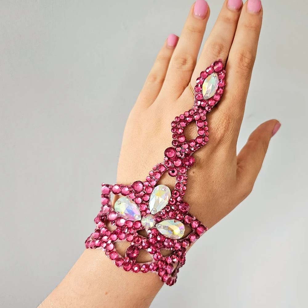 Women Fashion Dress Names - Stonefans rosa dança de salão pulseira