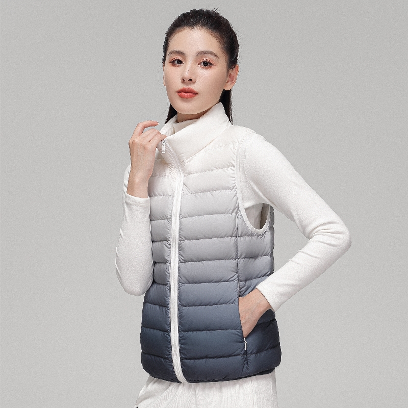 Puffer Vest Fashion Women - Moda feminina gradiente ultra leve para