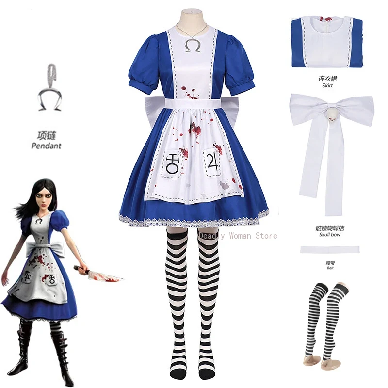 Xl Women'S Fashion - Em Estoque XS-XL Alice Madness Returns