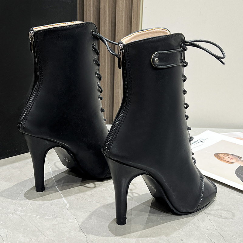 Women'S Fashion Boots - Novas Sandálias Baotou Femininas Pretas, Botas