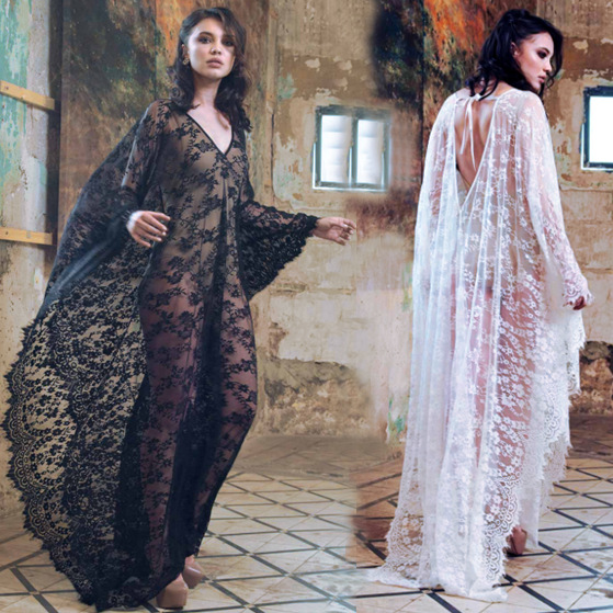 Women Fashion Photoshoot - Vestido Longo Solto de Renda para