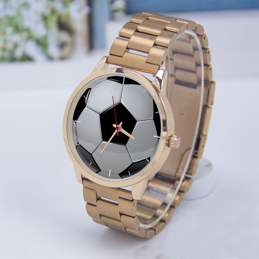 Fashion Women Watch - Futebol design fãs prata homem relógio