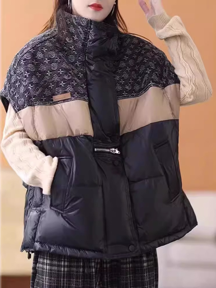 Puffer Vest Fashion Women - Moda retro para baixo jaqueta colete