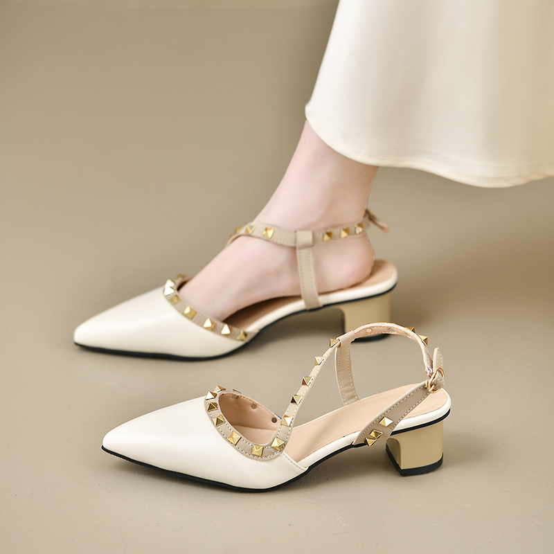 Women Fashion Usa - Sandálias Femininas Brilhantes com Fivela Traseira,