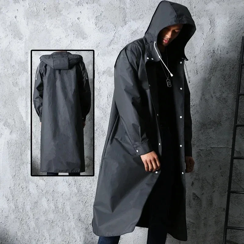 Women'S Fashion Raincoat - Impermeável casaco de chuva longo com