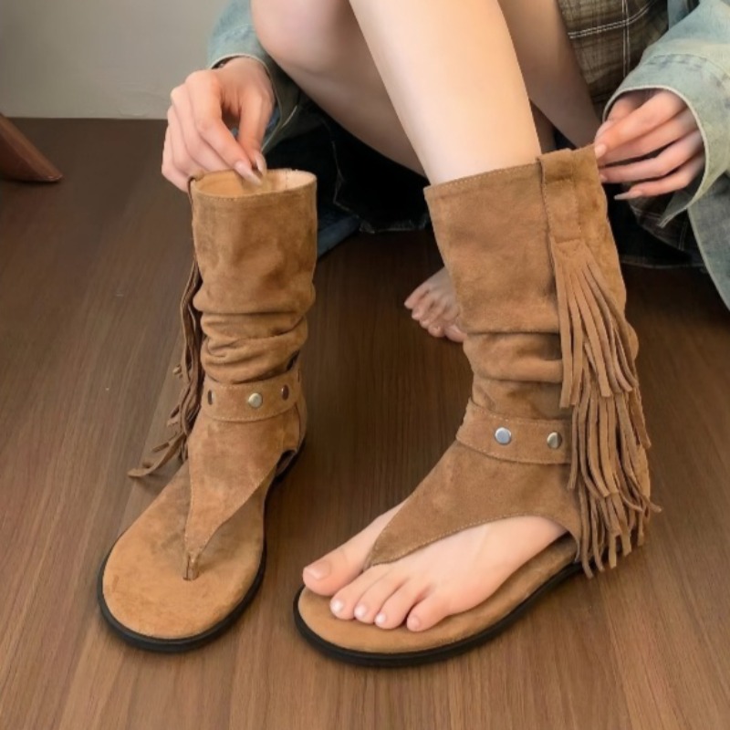 Women'S Fashion Boots - Sandálias Femininas de Salto Bloco com