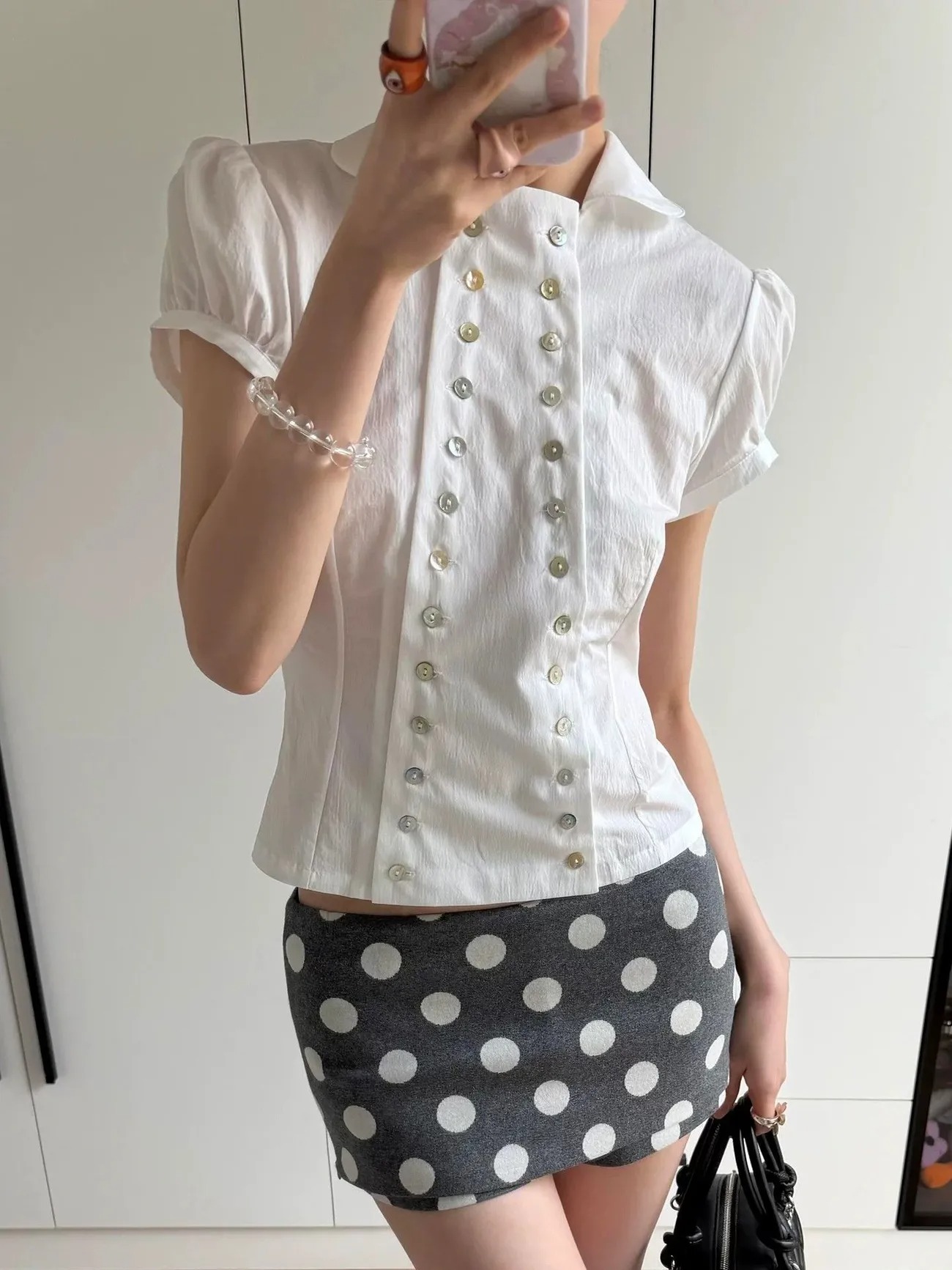 Women'S Y2K Fashion Aesthetic - Blusa Estilo Y2K com Gola Peter