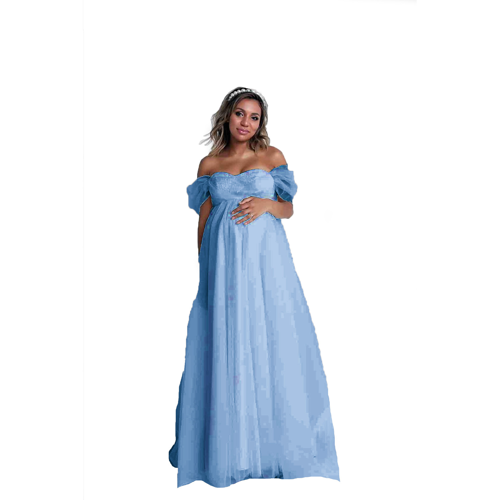 Women Fashion Photoshoot - Moda mulheres grávidas sem alças vestido