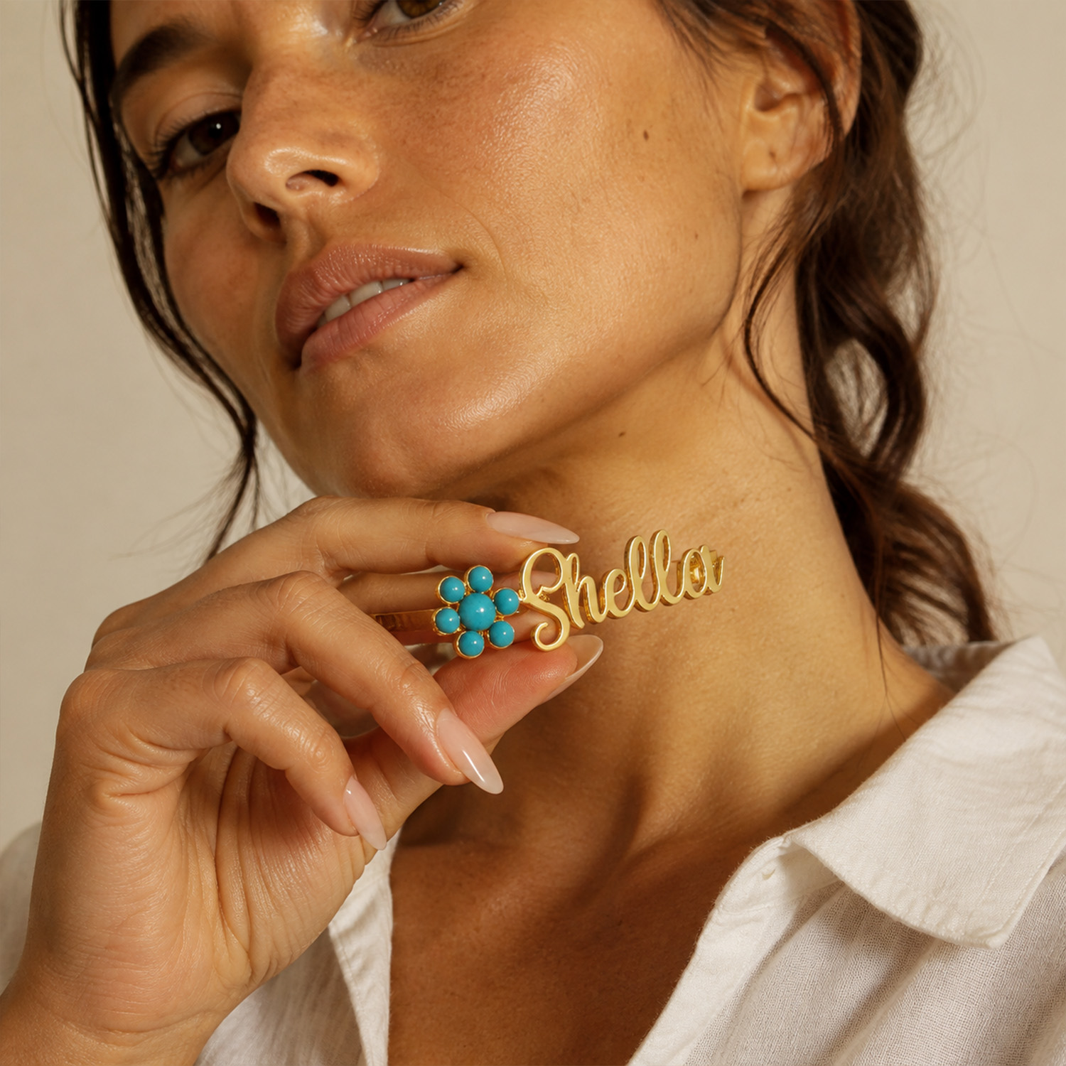 Women Fashion Dress Names - Broche Personalizado com Nome, Flor em