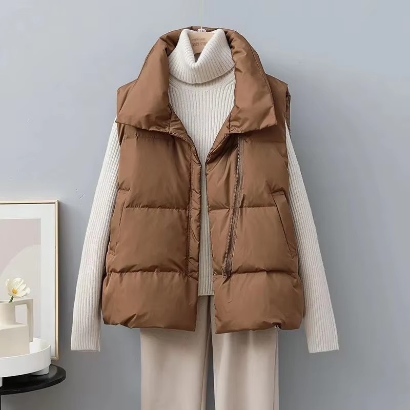 Puffer Vest Fashion Women - 2025 novo inverno quente recortado colete