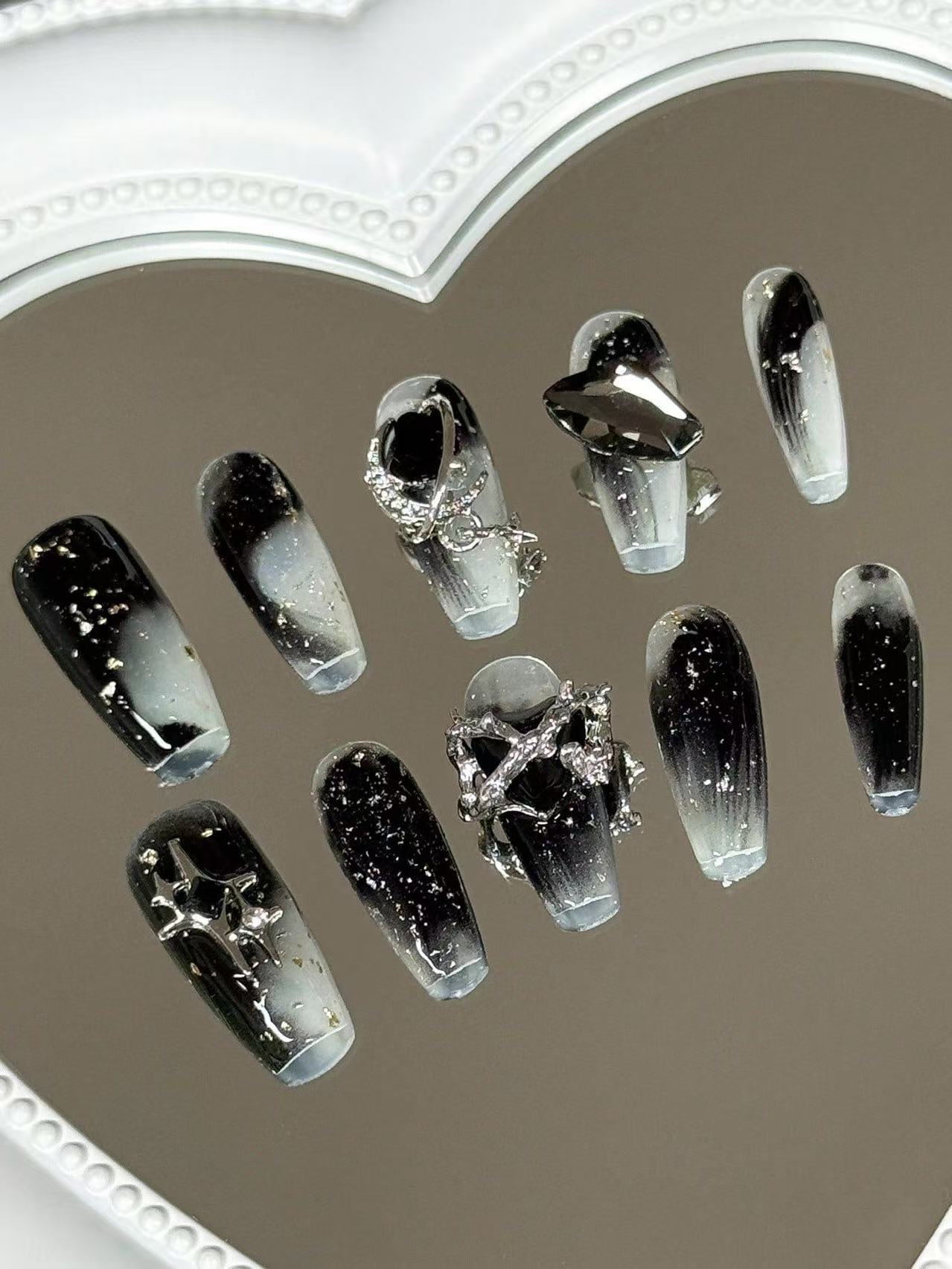 Women Fashion Photoshoot - 10 Unidades de Unhas Longas Trapezoidais