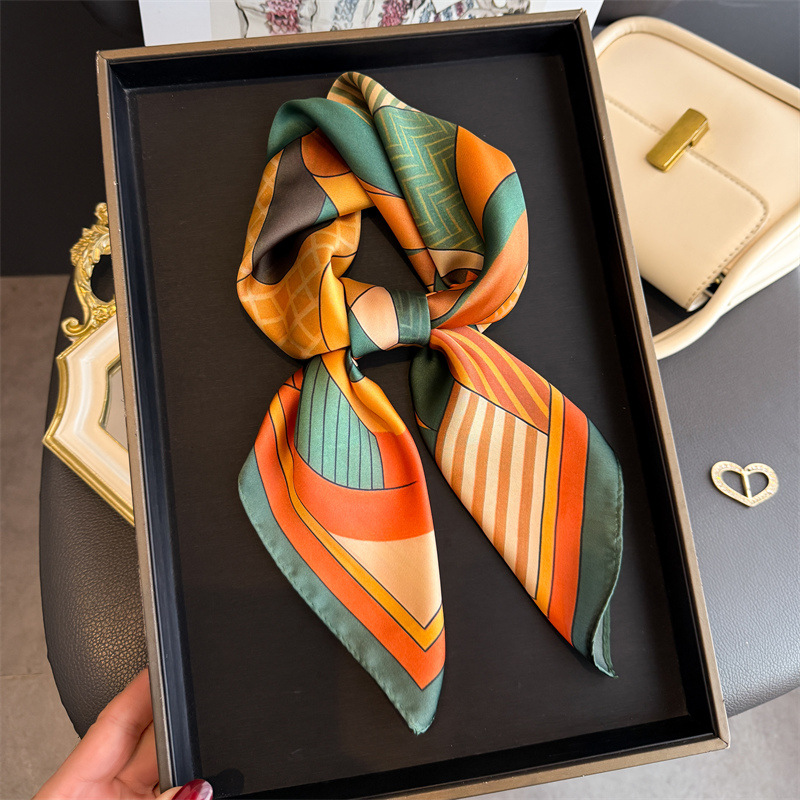 Women Fashion Necktie - 2026 nova geometria impressão lenços quadrados