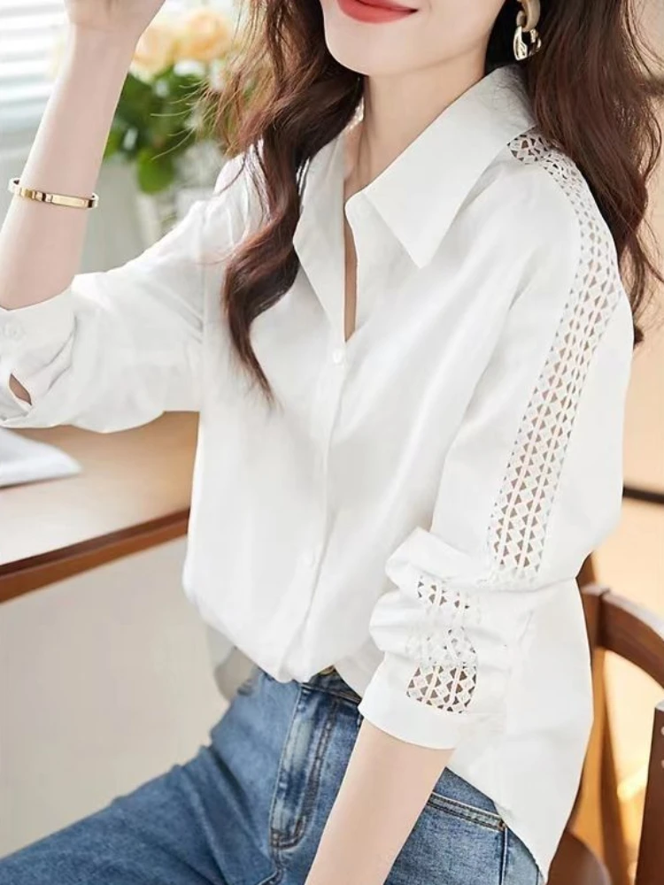 Camisa e blusa branca longa de - Women'S Y2K Fashion Aesthetic avaliação e preço