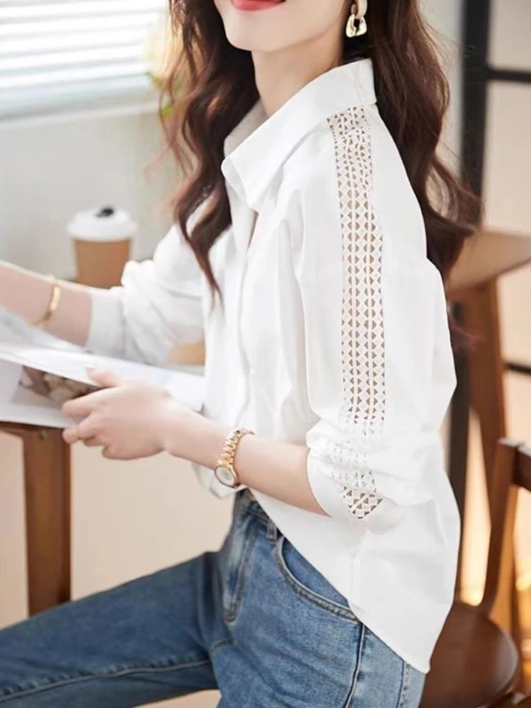 Camisa e blusa branca longa de - Women'S Y2K Fashion Aesthetic avaliação e preço