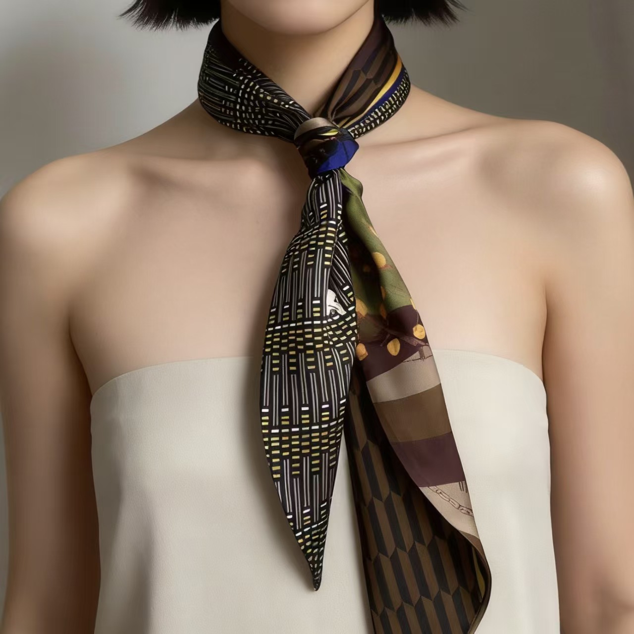 Lenço de Seda Luxuoso Estampad - Women Fashion Necktie avaliação e preço