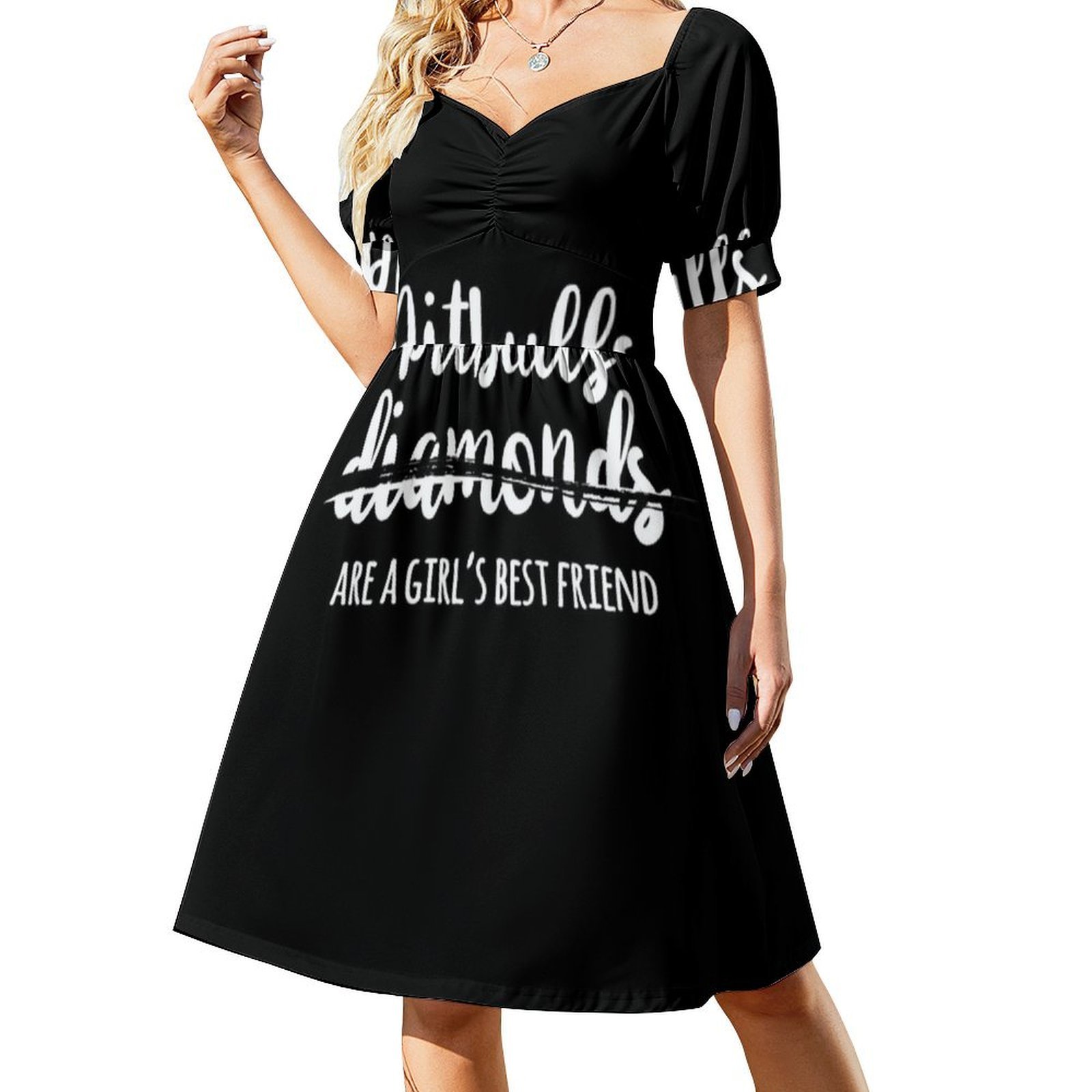 Pitbulls são um melhor amigo d - Smocked Dress Women avaliação e preço