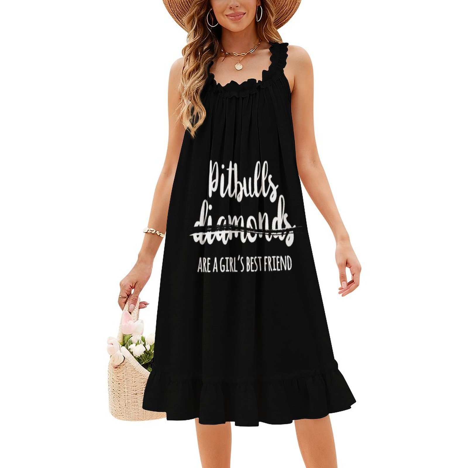 Pitbulls são um melhor amigo d - Smocked Dress Women avaliação e preço