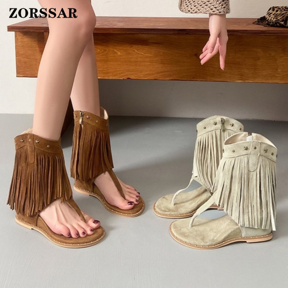 Sandálias de Plataforma com Fr - Women'S Fashion Boots avaliação e preço