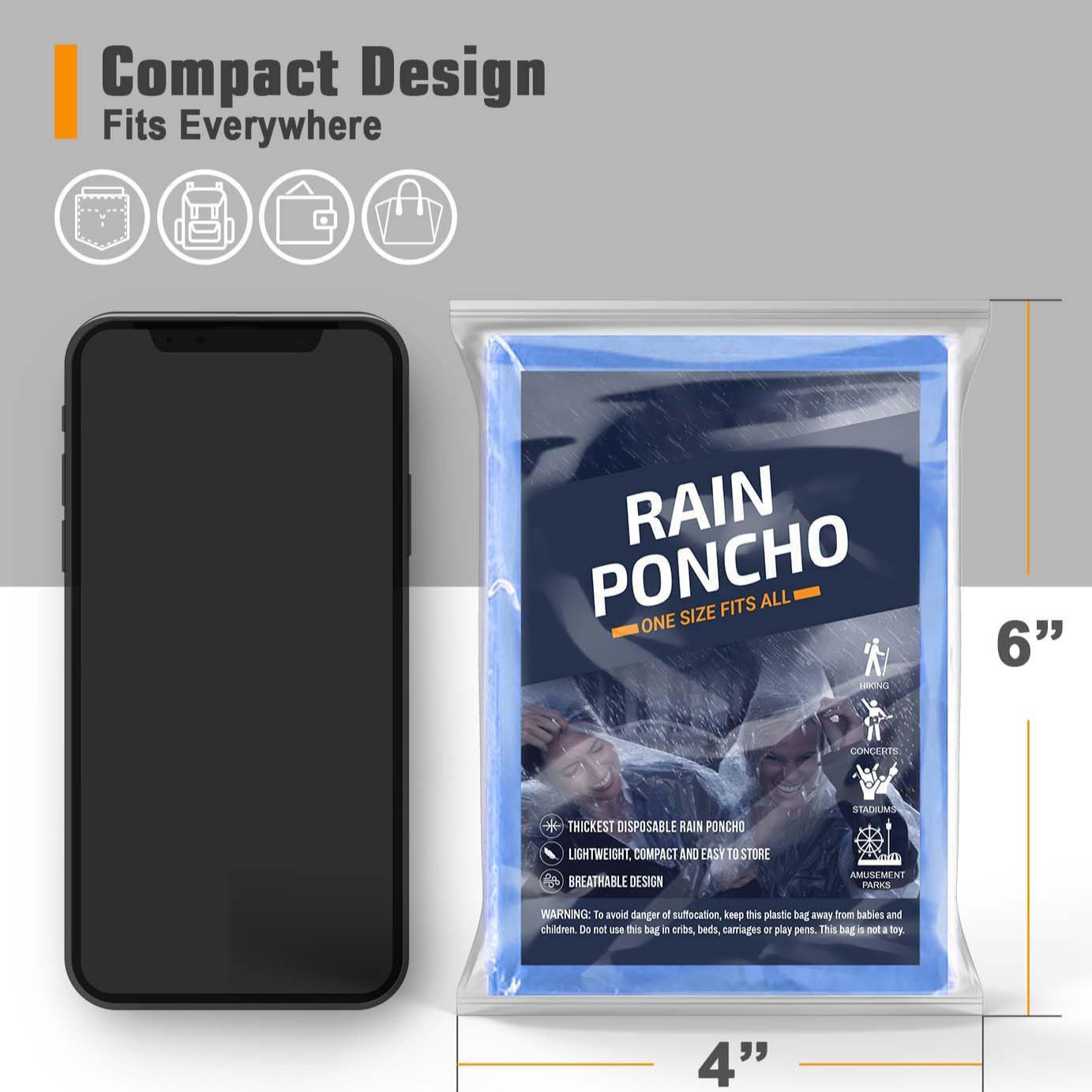 5 ponchos de chuva descartávei - Women'S Fashion Raincoat avaliação e preço