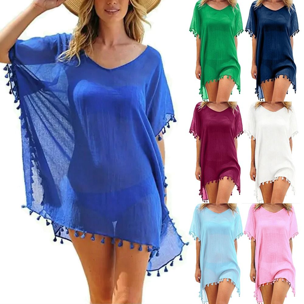 Camisa de Praia Casual com Dec - Smocked Dress Women avaliação e preço