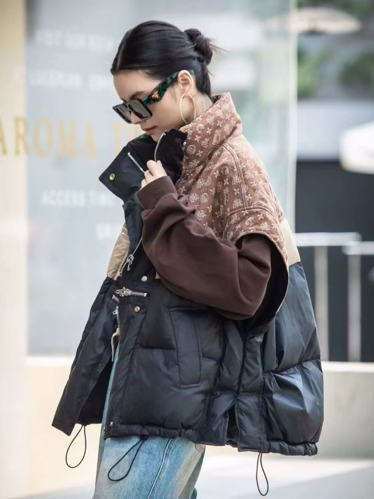 Moda retro para baixo jaqueta  - Puffer Vest Fashion Women avaliação e preço