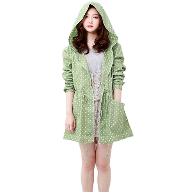 Moda dot print feminino capa d - Women'S Fashion Raincoat avaliação e preço