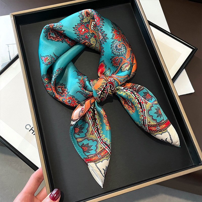 100% Real Seda Lenço Quadrado  - Women Fashion Necktie avaliação e preço