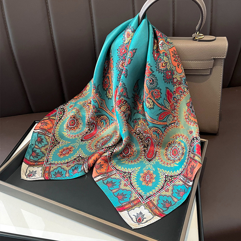 100% Real Seda Lenço Quadrado  - Women Fashion Necktie avaliação e preço