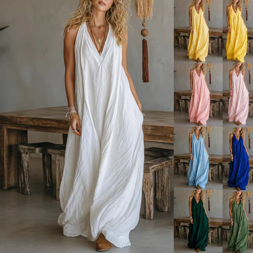 Novo Vestido Longo Casual Femi - Women Fashion Usa avaliação e preço