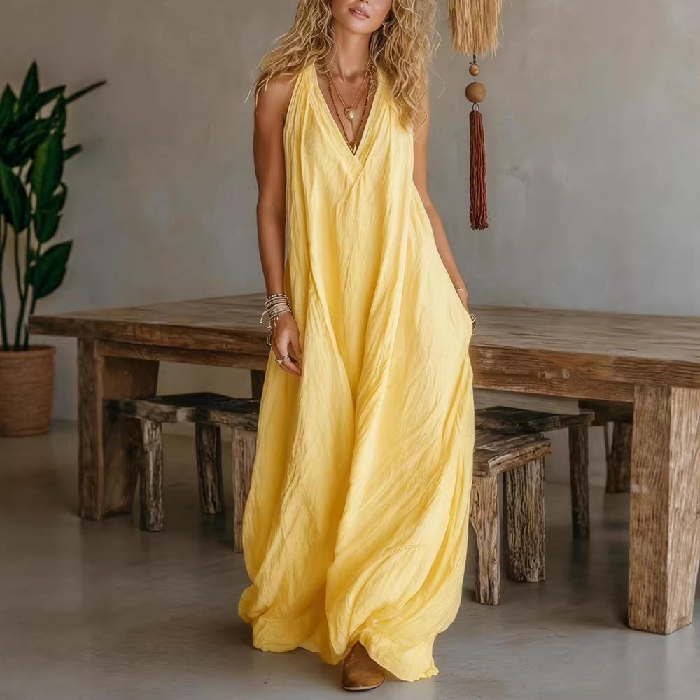 Novo Vestido Longo Casual Femi - Women Fashion Usa avaliação e preço