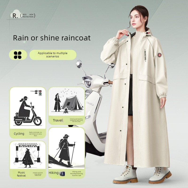 Capa de Chuva Longa Impermeáve - Women'S Fashion Raincoat avaliação e preço