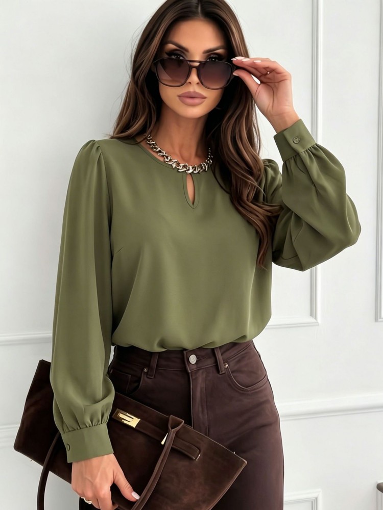 Camisa Blusa Elegante de Cor S - Xl Women'S Fashion avaliação e preço