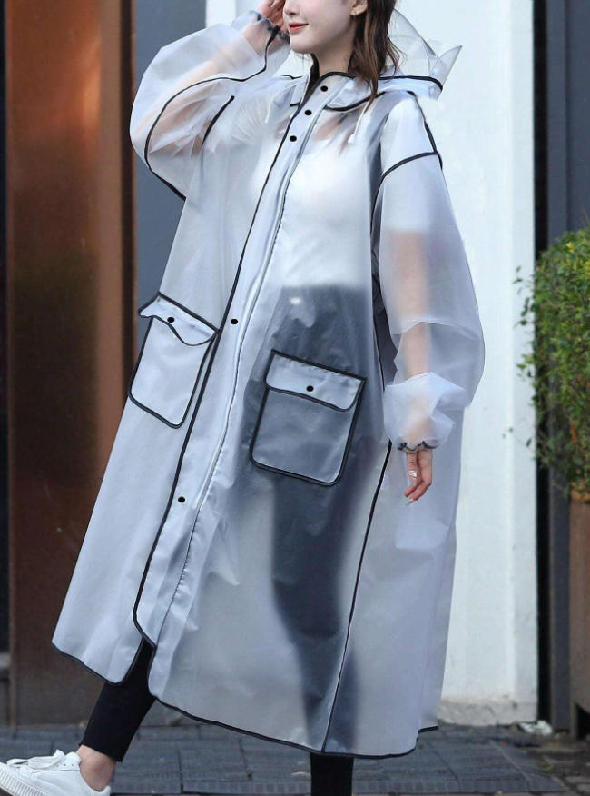 Moda multifuncional capa de ch - Women'S Fashion Raincoat avaliação e preço