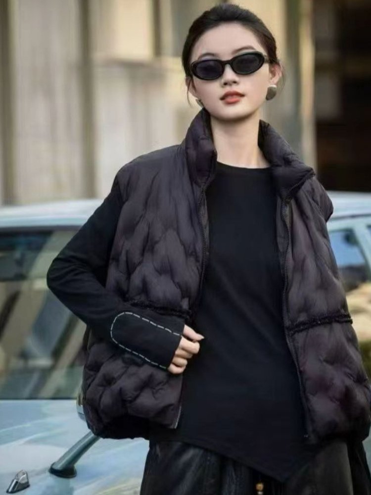 Moda y2k para baixo colete fem - Puffer Vest Fashion Women avaliação e preço