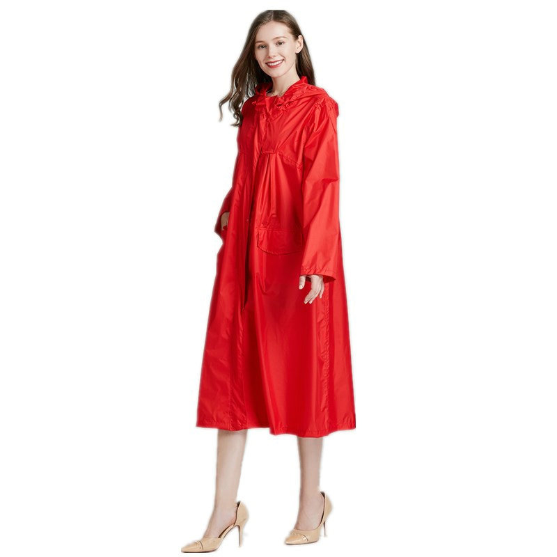 Mulheres leve vermelho preto r - Women'S Fashion Raincoat avaliação e preço