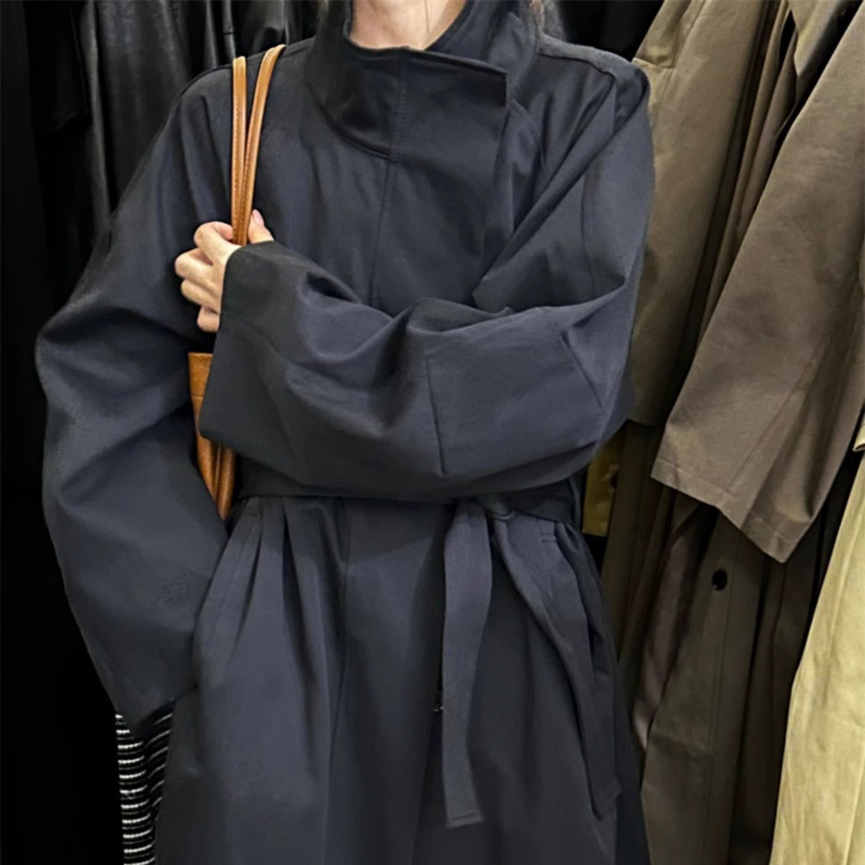 Marrom trench feminino moda ca - Women'S Fashion Raincoat avaliação e preço