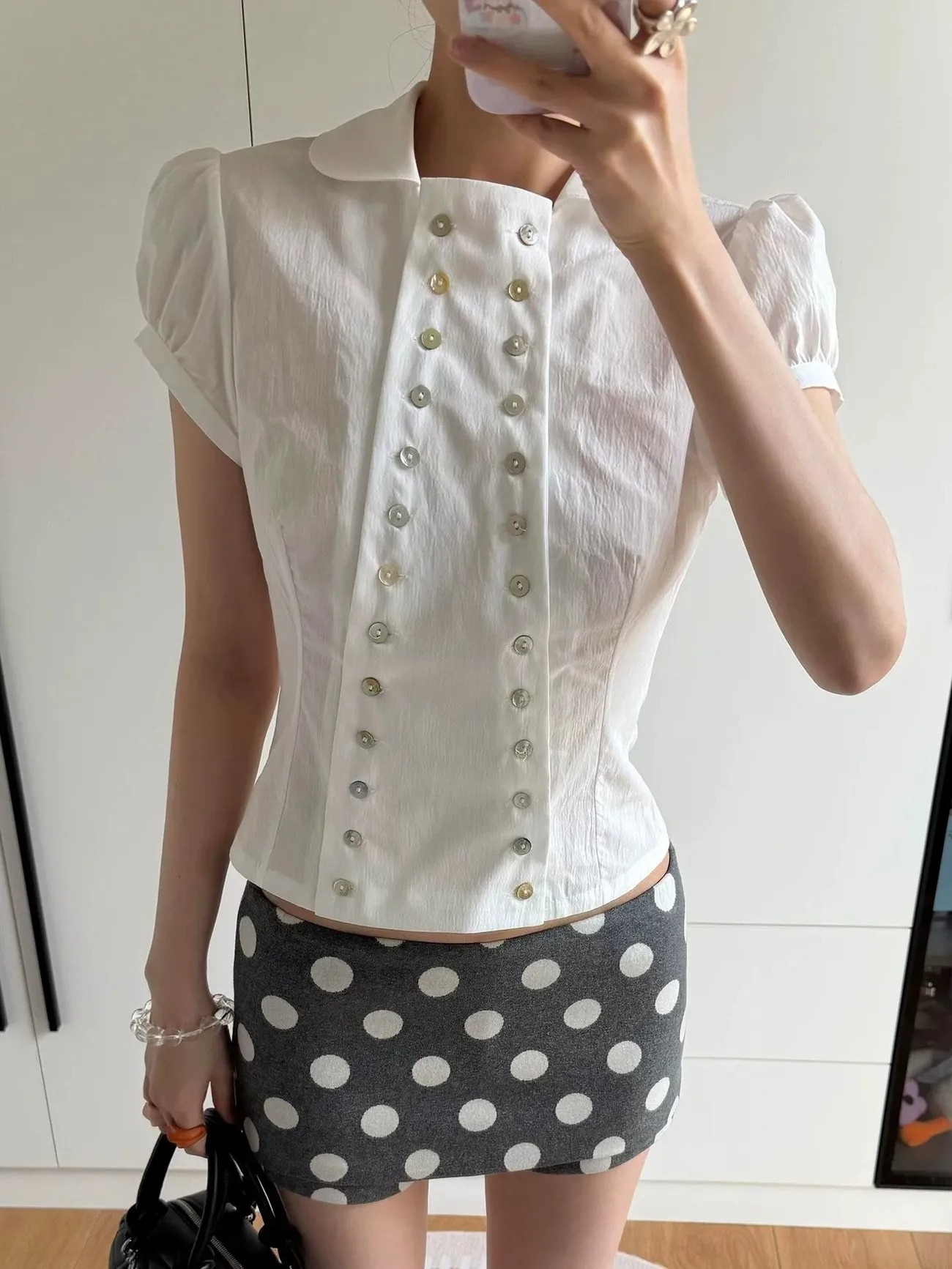 Blusa Estilo Y2K com Gola Pete - Women'S Y2K Fashion Aesthetic avaliação e preço
