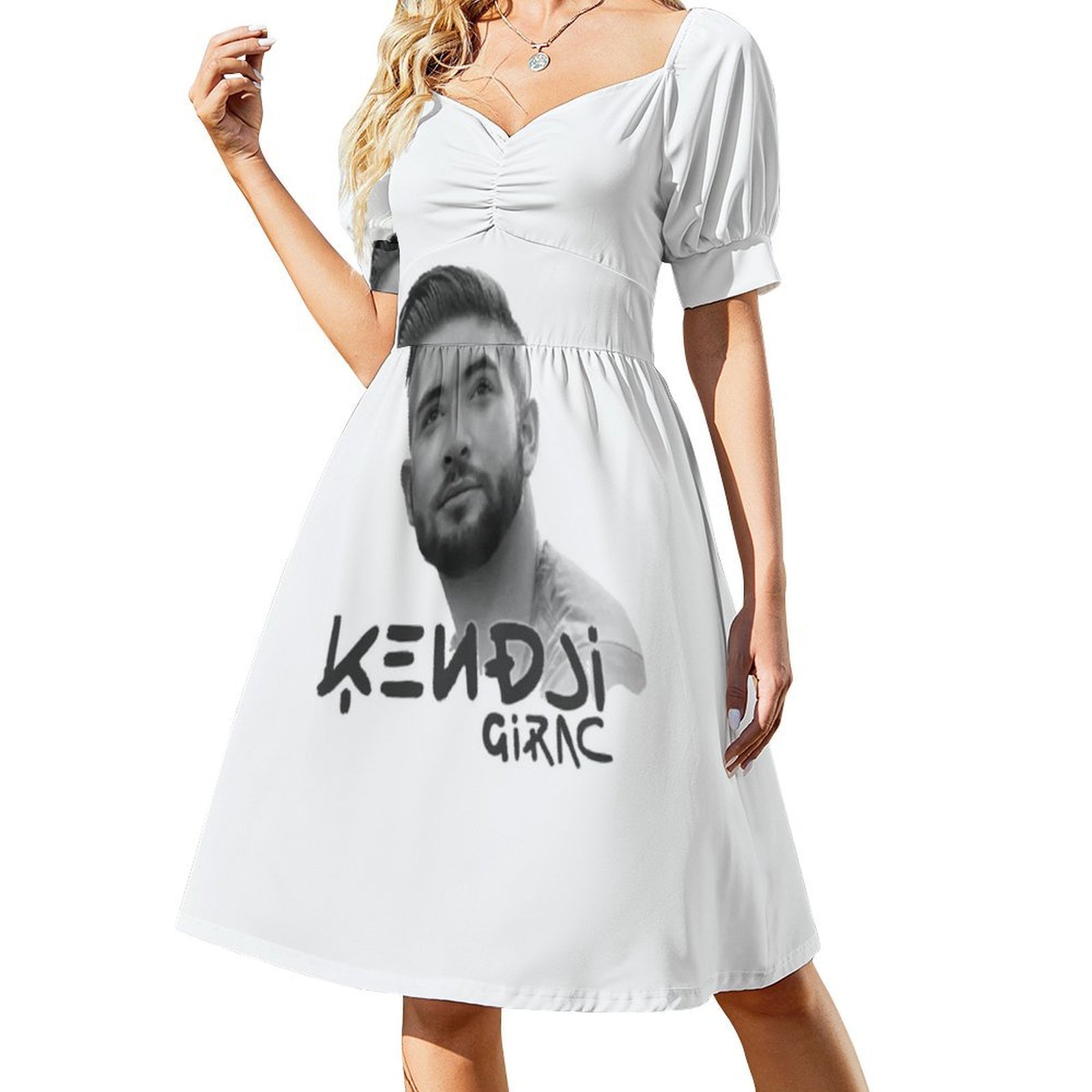 Kendji girac retrato floral bl - Smocked Dress Women avaliação e preço