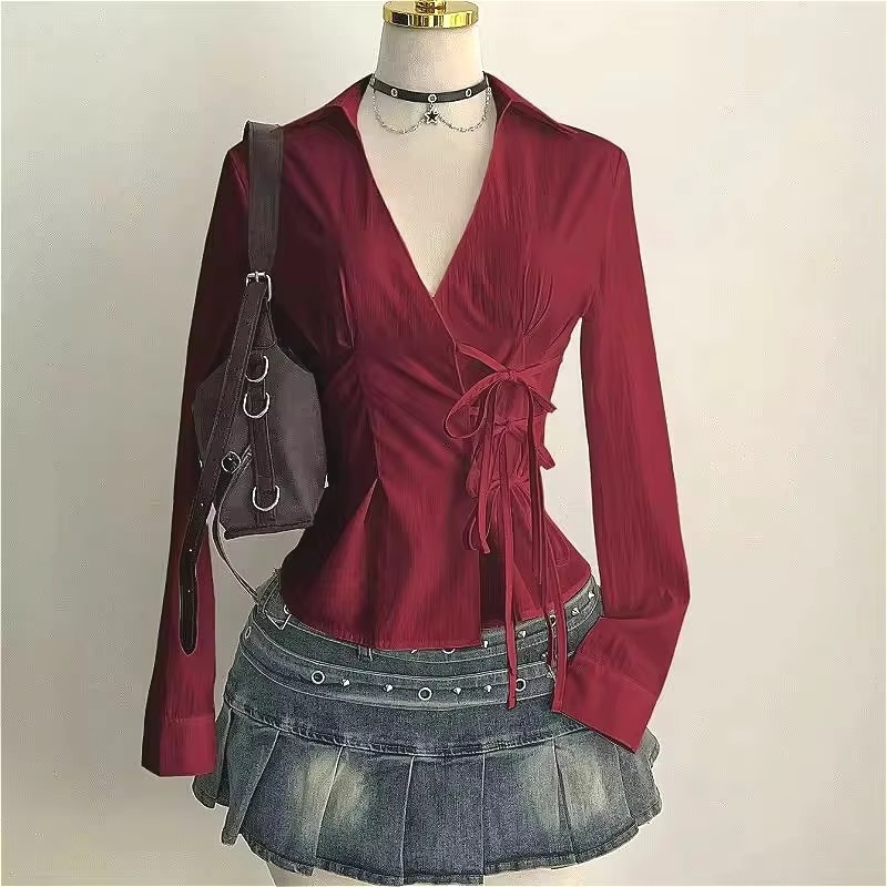 Blusas Femininas de Manga Long - Women'S Y2K Fashion Aesthetic avaliação e preço