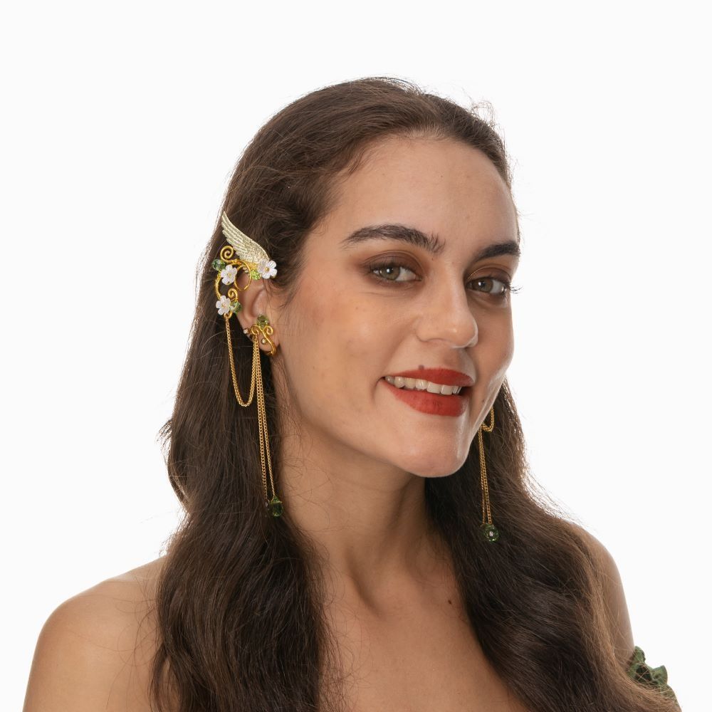 Flor vintage fada flor folha c - Women Fashion Photoshoot avaliação e preço