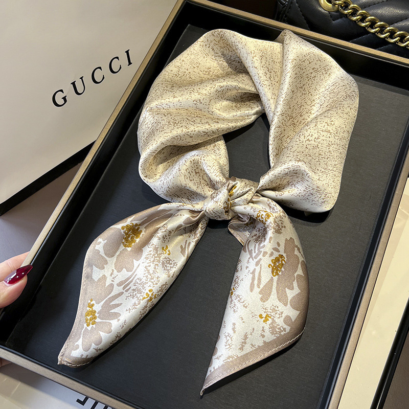 Lenço estampado em seda para m - Women Fashion Necktie avaliação e preço