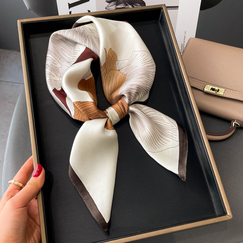 Lenço estampado em seda para m - Women Fashion Necktie avaliação e preço