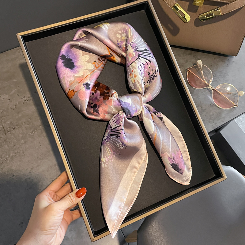 Lenço estampado em seda para m - Women Fashion Necktie avaliação e preço