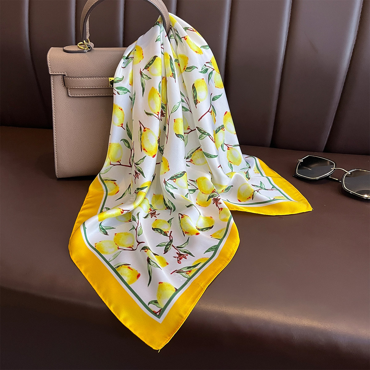 2025 novo lenço de seda quadra - Women Fashion Necktie avaliação e preço