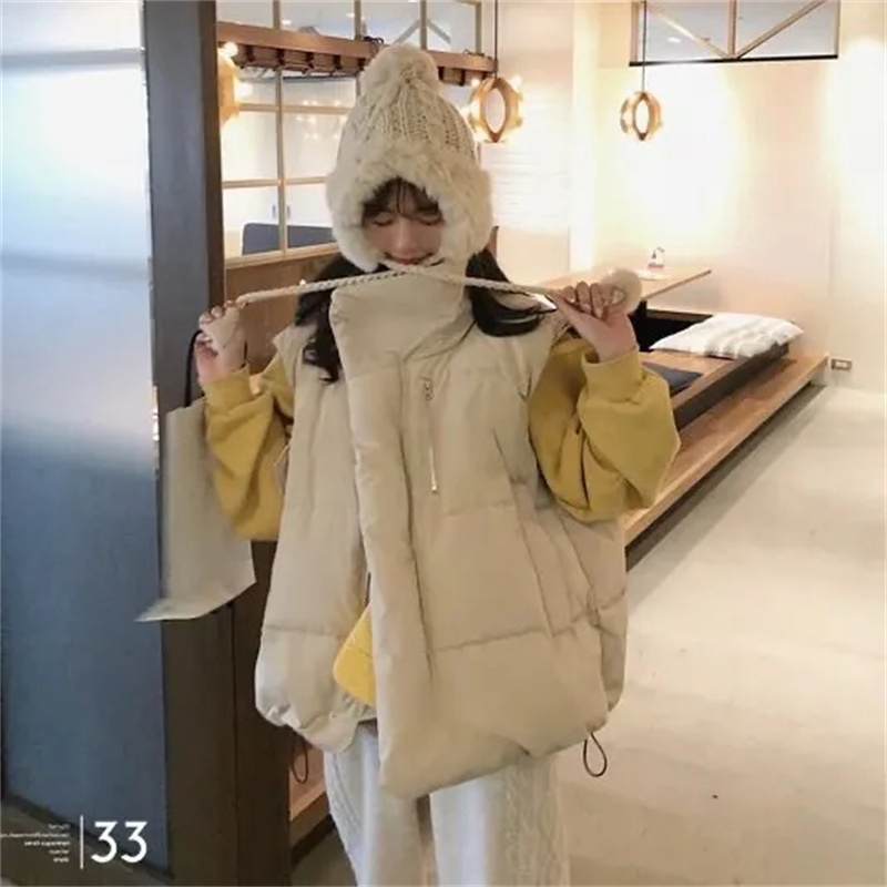 Jaqueta Puffer coreana de gola - Puffer Vest Fashion Women avaliação e preço