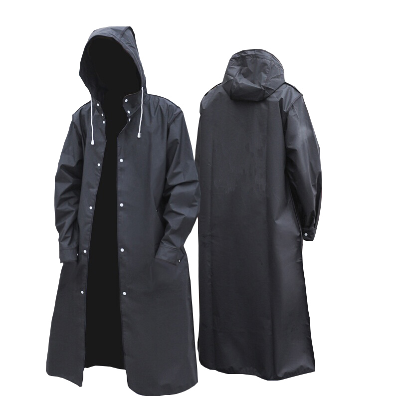 Preto moda adulto impermeável  - Women'S Fashion Raincoat avaliação e preço