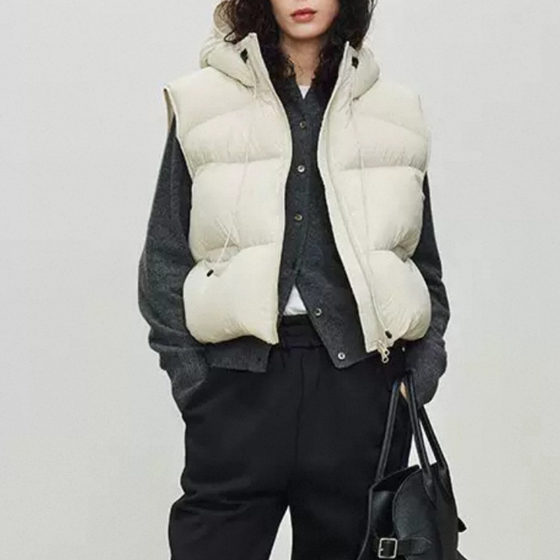 Mulheres pato branco para baix - Puffer Vest Fashion Women avaliação e preço