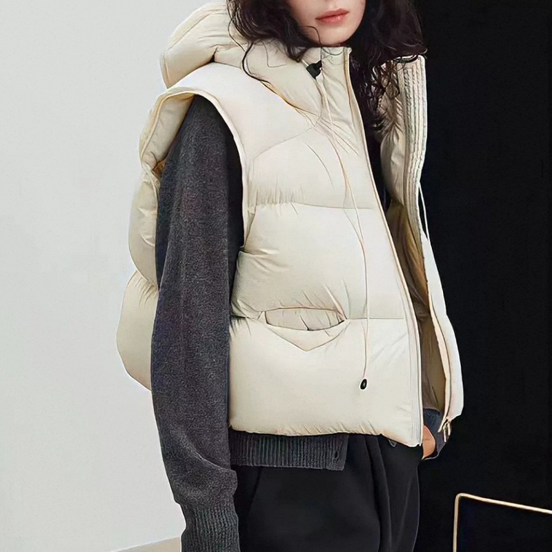 Mulheres pato branco para baix - Puffer Vest Fashion Women avaliação e preço