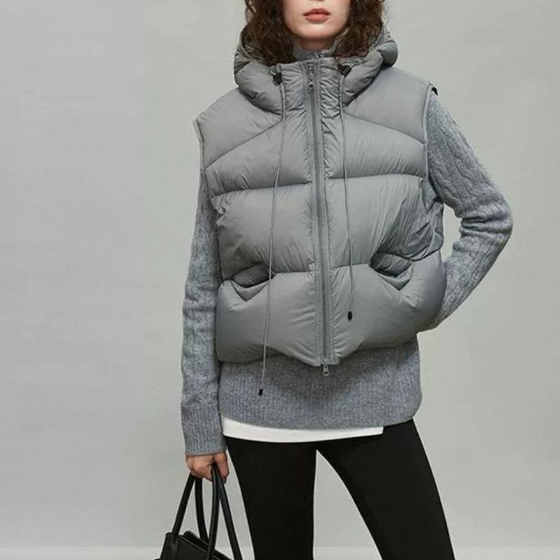 Mulheres pato branco para baix - Puffer Vest Fashion Women avaliação e preço