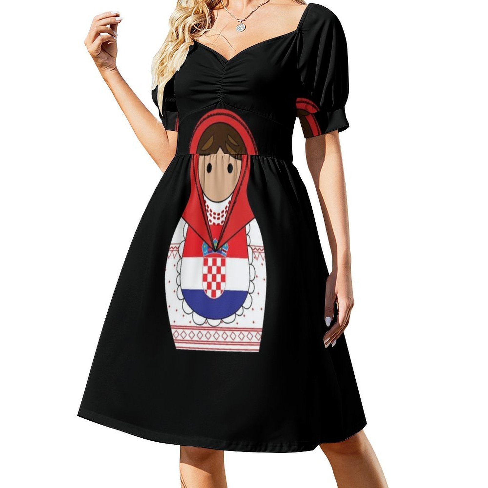 Croácia matroska adesivo flora - Smocked Dress Women avaliação e preço